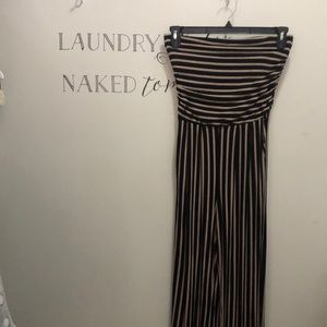 Black and Tan Pant Romper